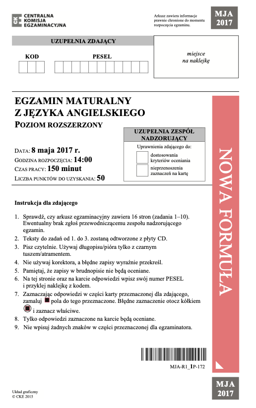 ГДЗ, решения к учебнику Egzamin maturalny Język Angielski. Poziom rozszerzony 2017 Украина