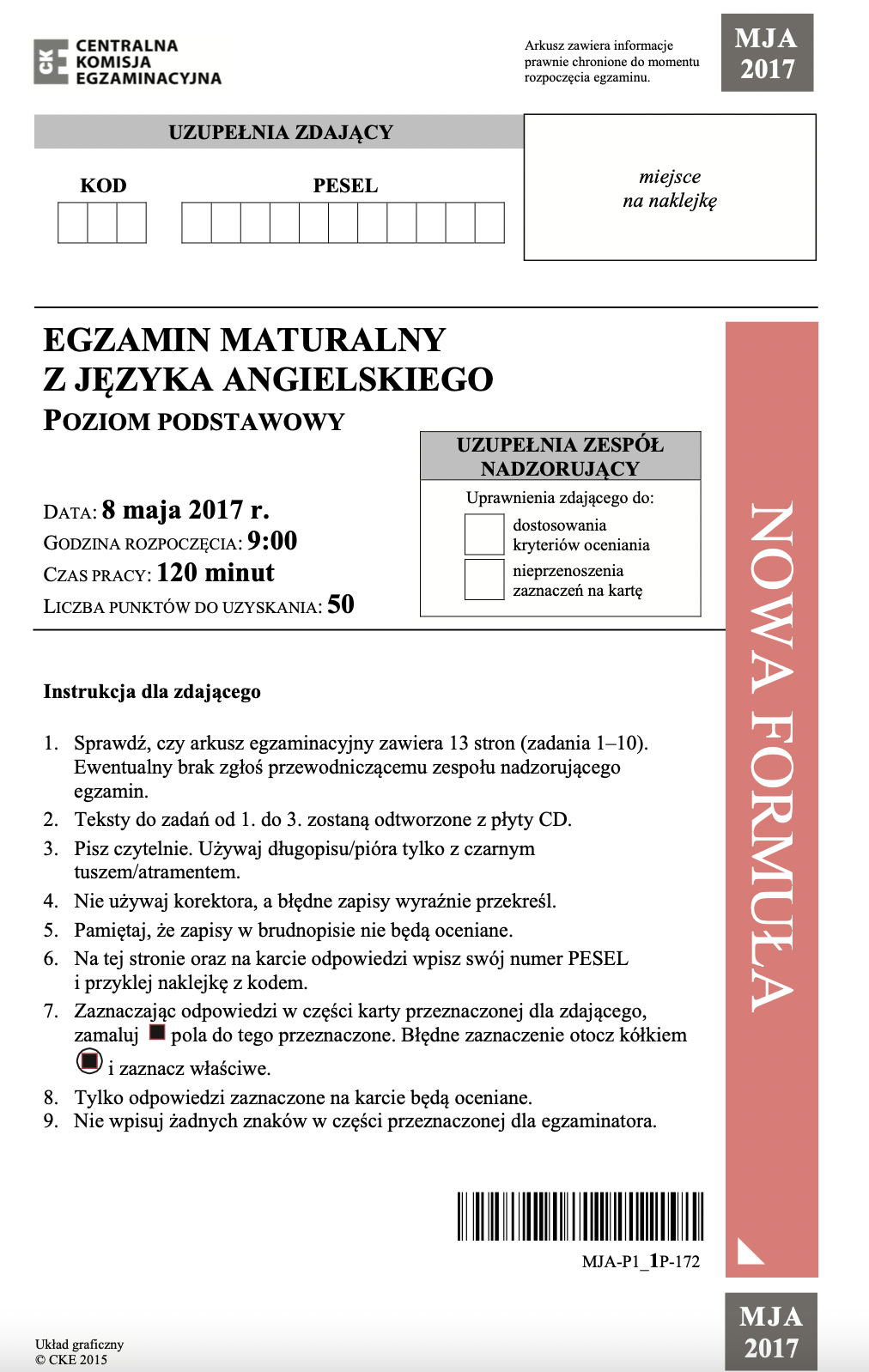 ГДЗ, решения к учебнику Egzamin maturalny Język Angielski. Poziom podstawowy 2017 Украина